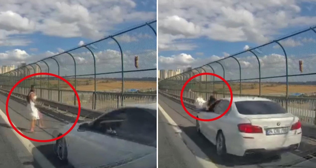 Görüntü İstanbul’dan… Kediyi kurtarmak isteyen kadına araba çarptı