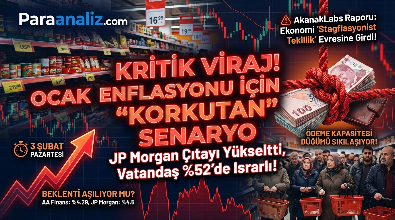 Ocak Ayı Enflasyonunda Yükselen Endişe: JP Morgan Tahmini Artırdı, Vatandaş %52 Oranında İsrarcı!